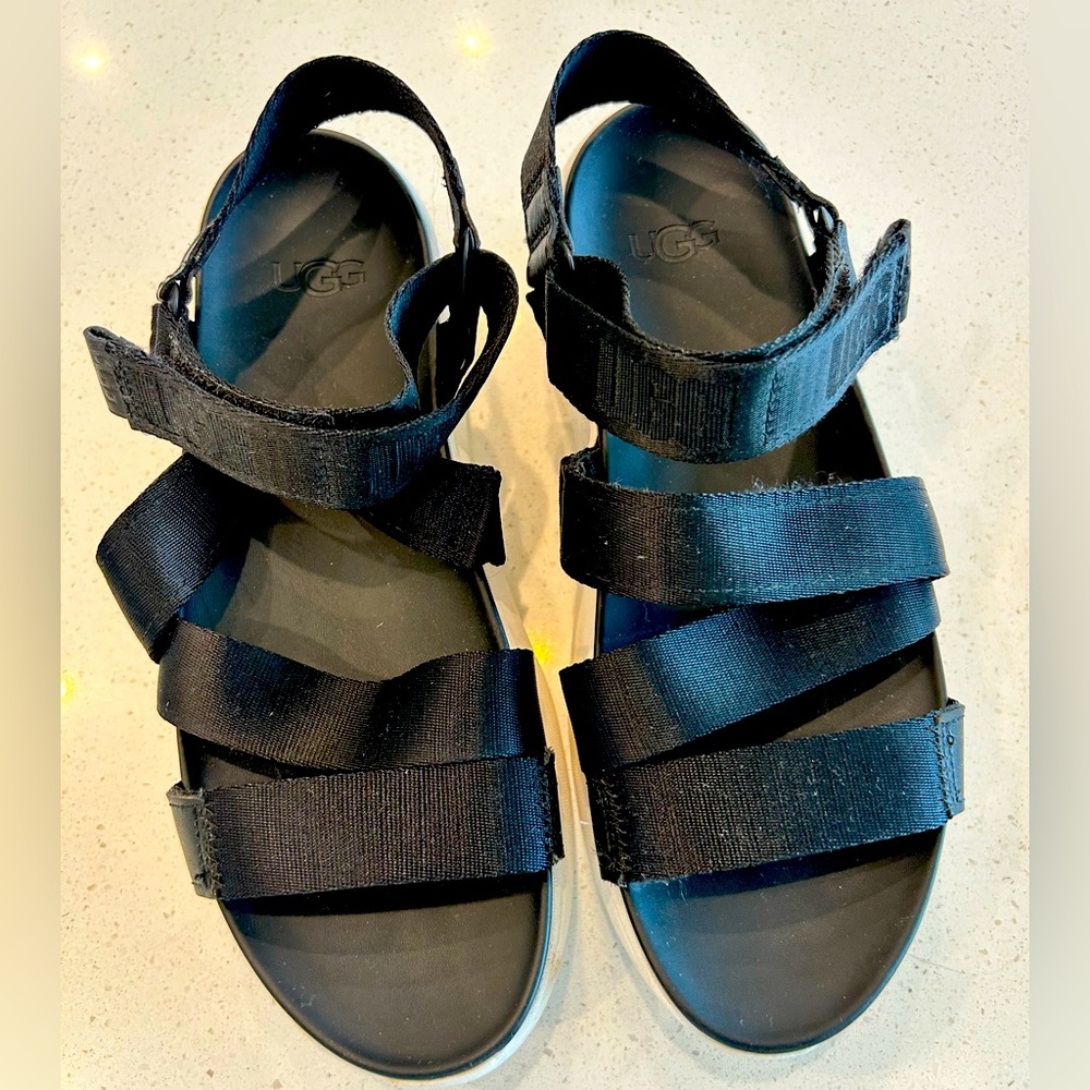 UGG Black Strappy Sandals